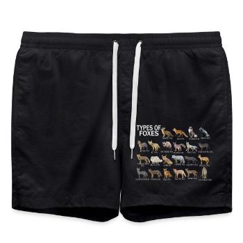 Arten von Füchsen Lustige Füchse der Welt - Badeshorts - Schwarz - Vorne - AI Model Male 185 light (185cm)