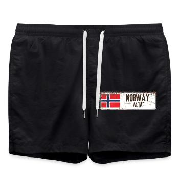 Drapeau de la Norvège Alta - Short de bain - noir - Devant - AI Model Male 185 light (185cm)