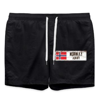 Askøy Norway Flag - Swim Trunks - black - Front - AI Model Male 185 light (185cm)