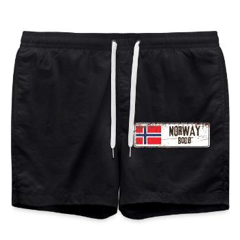 Bodø Norway Flag - Swim Trunks - black - Front - AI Model Male 185 light (185cm)