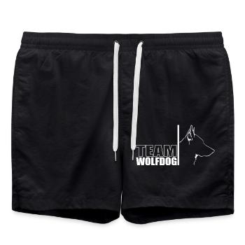 TEAM Wolfdog Hunde Hund Wilsigns - Badeshorts - Schwarz - Vorne - AI Model Male 185 light (185cm)
