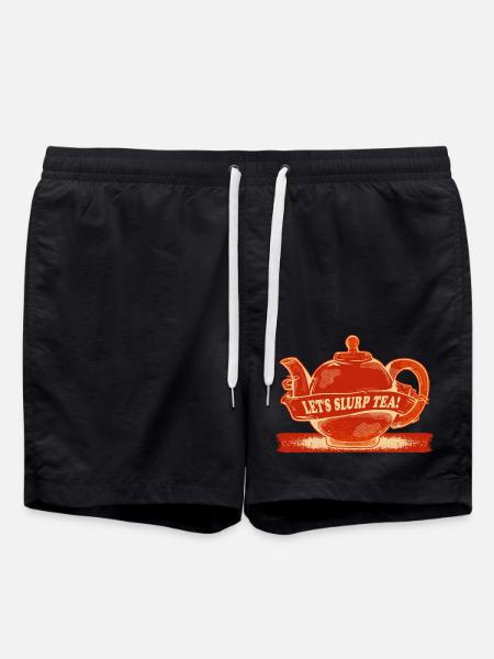 Red teapot Tea time - Swim Trunks - black