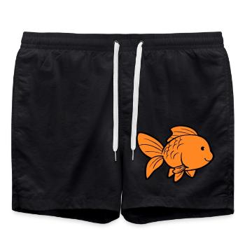 Poisson Poisson Rouge - Short de bain - noir - Devant - AI Model Male 185 light (185cm)