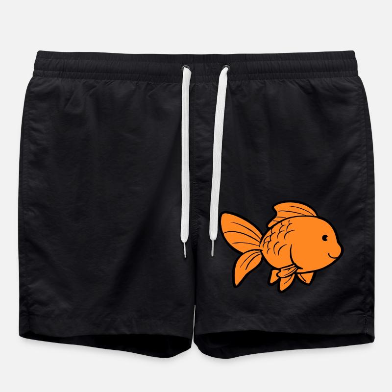Fish Goldfish - Swim Trunks - black