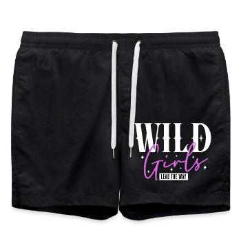 Wild Girls führen den Weg an Statement - Badeshorts - Schwarz - Vorne - AI Model Male 185 light (185cm)