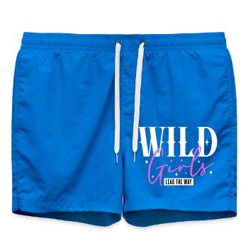 Wild Girls Lead The Way Statement - Swim Trunks - cobalt blue - Front