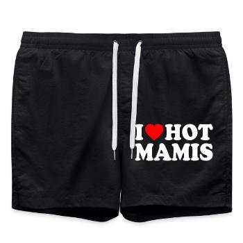I love hot mamis - Short de bain - noir - Devant - AI Model Male 185 light (185cm)