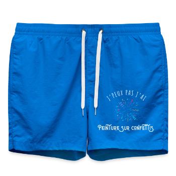 I Can't I Paint on Confetti - Humor - Swim Trunks - cobalt blue - Front