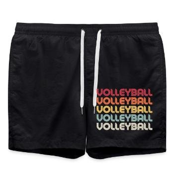 Rétro Volley-ball Volley-ball vintage Drôle de sports - Short de bain - noir - Devant - AI Model Male 185 light (185cm)