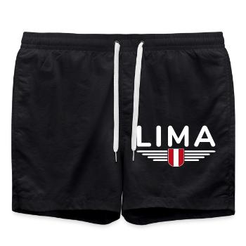 Lima Design – Découvrez la capitale du Pérou - Short de bain - noir - Devant - AI Model Male 185 light (185cm)