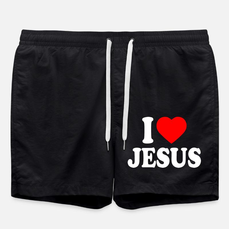 I love jesus - Badeshorts - Schwarz