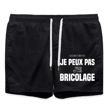 Je peux pas jai bricolage - Short de bain - noir - Devant - AI Model Male 185 light (185cm)