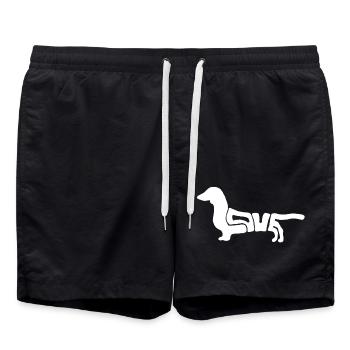 Dachshund Dog Love - Swim Trunks - black - Front - AI Model Male 185 light (185cm)