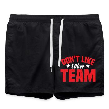 Don't Like Either Team 2 - Badeshorts - Schwarz - Vorne - AI Model Male 185 light (185cm)