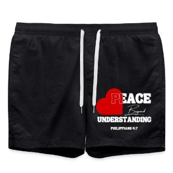 Peace Beyond Understanding – Philippians 4:7 - Swim Trunks - black - Front - AI Model Male 185 light (185cm)