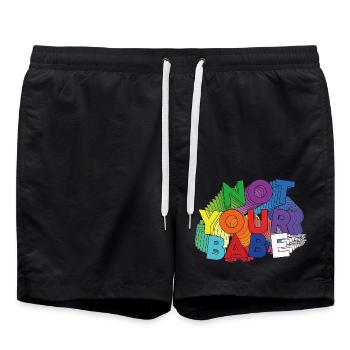 NICHT DEIN BABY - Badeshorts - Schwarz - Vorne - AI Model Male 185 light (185cm)