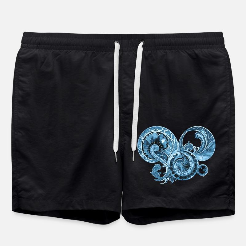 Ornement bleu - Short de bain - noir
