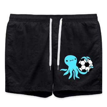 Octopus Playing Soccer Ball Holding Goalkeeper Sports - Swim Trunks - black - Front - AI Model Male 185 light (185cm)