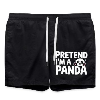 Panda Design Humor - Pretend I'm a Panda - Swim Trunks - black - Front - AI Model Male 185 light (185cm)
