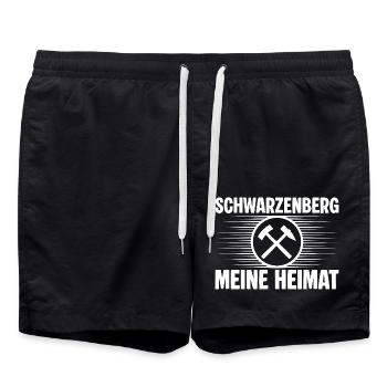Schwarzenberg meine Heimat - Badeshorts - Schwarz - Vorne - AI Model Male 185 light (185cm)