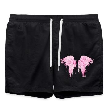 Angel wings,pink,colorful wings,graffiti - Swim Trunks - black - Front - AI Model Male 185 light (185cm)