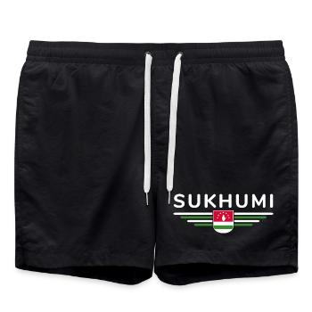 Sokhumi Design – Un must pour les fans d’Abkhazie - Short de bain - noir - Devant - AI Model Male 185 light (185cm)