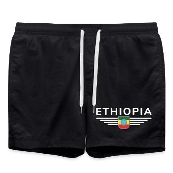 Ethiopie Design – Fierté et Culture - Short de bain - noir - Devant - AI Model Male 185 light (185cm)