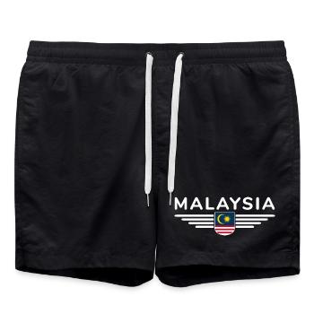 Malaysia Fan Outfit T Shirt Design - Swim Trunks - black - Front - AI Model Male 185 light (185cm)