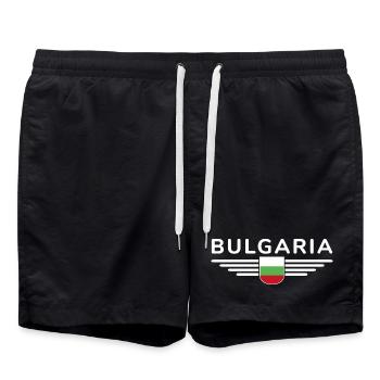 Bulgaria Design – Love for Culture - Swim Trunks - black - Front - AI Model Male 185 light (185cm)