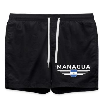 Nicaragua Managua T-Shirt Design - Swim Trunks - black - Front - AI Model Male 185 light (185cm)
