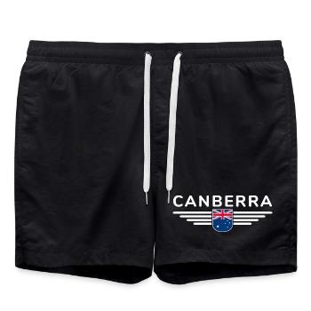 Canberra Australien T-Shirt für Fans und Liebhaber - Badeshorts - Schwarz - Vorne - AI Model Male 185 light (185cm)