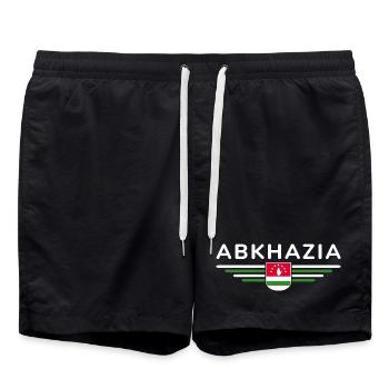 Abchasien Design – Stolz für Fans und Reisende - Badeshorts - Schwarz - Vorne - AI Model Male 185 light (185cm)