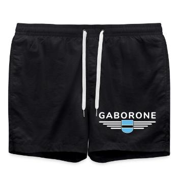 Gaborone T-shirt for Botswana fans - Swim Trunks - black - Front - AI Model Male 185 light (185cm)