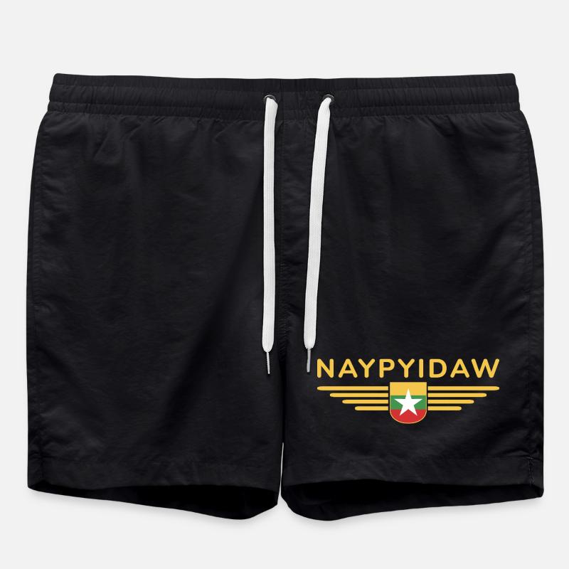 Naypyidaw T-Shirt – Capital Style - Swim Trunks - black