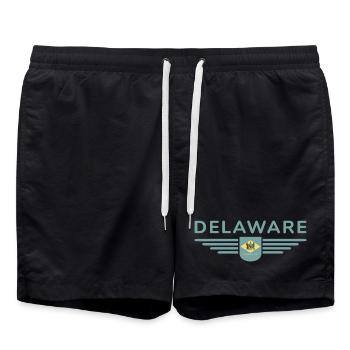 Delaware Fan T-Shirt – Küste & Charme - Badeshorts - Schwarz - Vorne - AI Model Male 185 light (185cm)