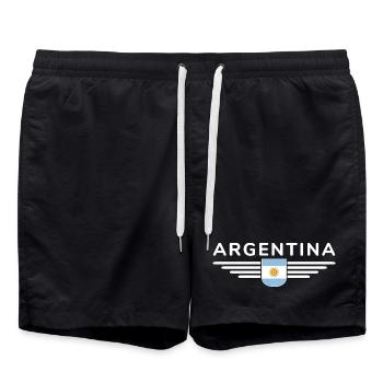 Argentina Outfit Clothing T-Shirt Design - Swim Trunks - black - Front - AI Model Male 185 light (185cm)