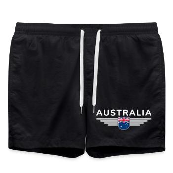Ich liebe Australien Outfit T-Shirt Design - Badeshorts - Schwarz - Vorne - AI Model Male 185 light (185cm)