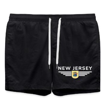 T-shirt de fan du New Jersey – Parfait pour les fans ! - Short de bain - noir - Devant - AI Model Male 185 light (185cm)