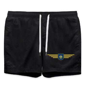 Vermont Fan Shirt – Pure Nature - Swim Trunks - black - Front - AI Model Male 185 light (185cm)