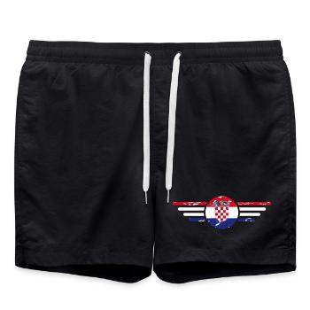 Ich liebe Kroatien, Eleganz Stil Design T-Shirt - Badeshorts - Schwarz - Vorne - AI Model Male 185 light (185cm)