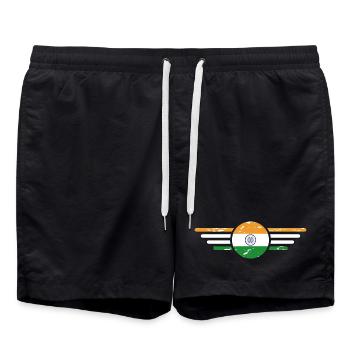 I Love India, Style Design T-Shirt - Swim Trunks - black - Front - AI Model Male 185 light (185cm)