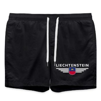 Conception de t-shirt Liechtenstein pour les fans - Short de bain - noir - Devant - AI Model Male 185 light (185cm)