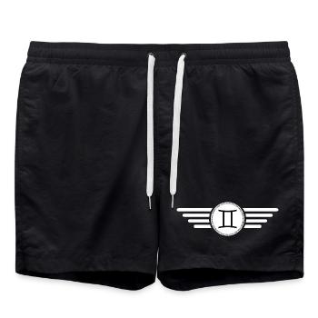 Signe du zodiaque Gémeaux, design exclusif de t-shirt - Short de bain - noir - Devant - AI Model Male 185 light (185cm)