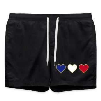 I love France heart - Swim Trunks - black - Front - AI Model Male 185 light (185cm)