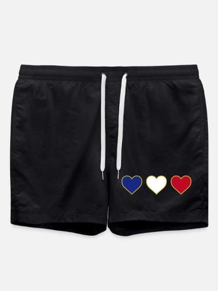 I love France heart - Swim Trunks - black
