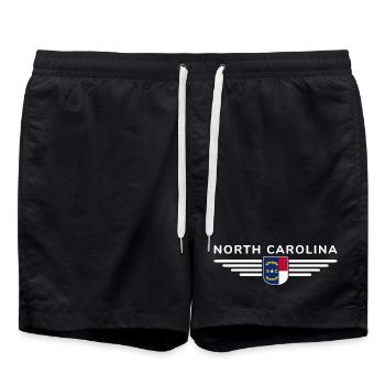 T-shirt de fan de Caroline du Nord – Élégant et unique - Short de bain - noir - Devant - AI Model Male 185 light (185cm)