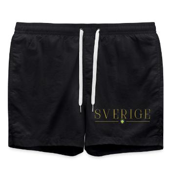 Ich liebe Schweden, Design Outfit T-Shirt - Badeshorts - Schwarz - Vorne - AI Model Male 185 light (185cm)