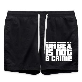 Urbax is not a crime - Short de bain - noir - Devant - AI Model Male 185 light (185cm)