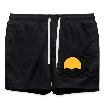 sunset - Swim Trunks - black - Front - AI Model Male 185 light (185cm)