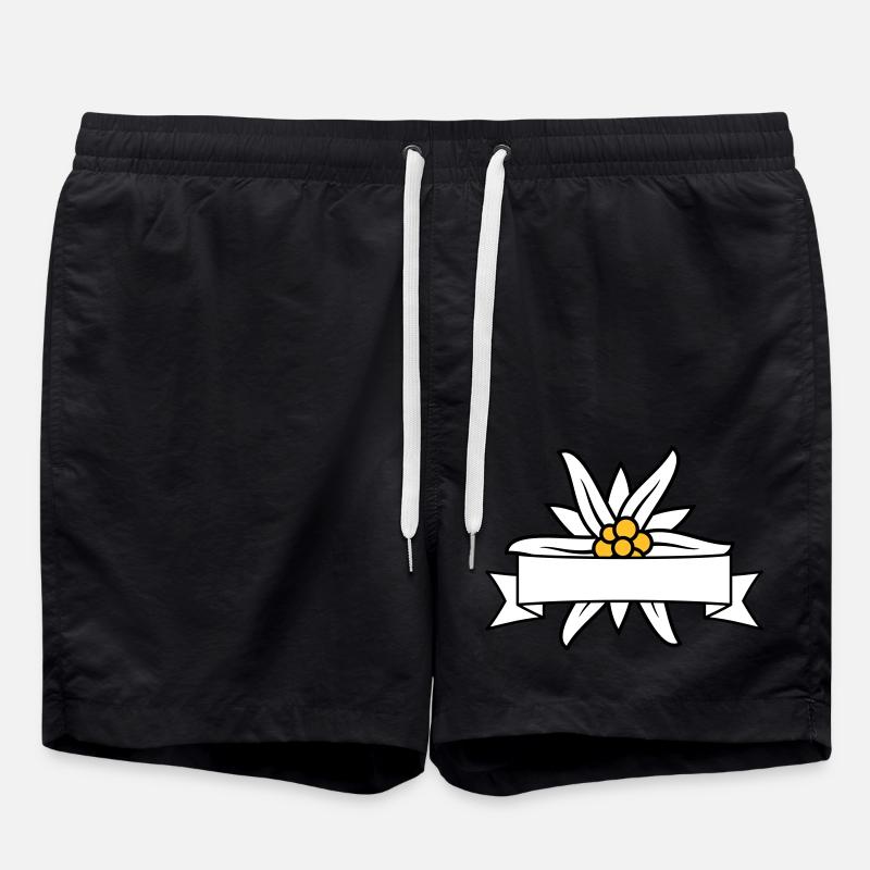 Text Banner Edelweiss - Badeshorts - Schwarz